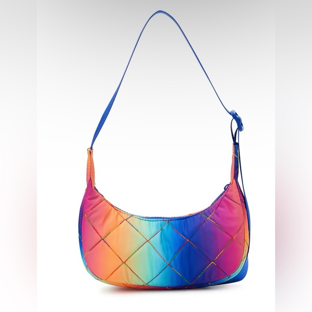 No Boundaries Women's Quilted Mini Hobo Handbag, Ombre